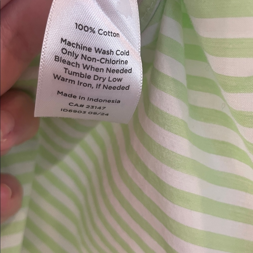 Talbots oversized cropped poplin short shirt blooming stripe - Picture 5 of 9